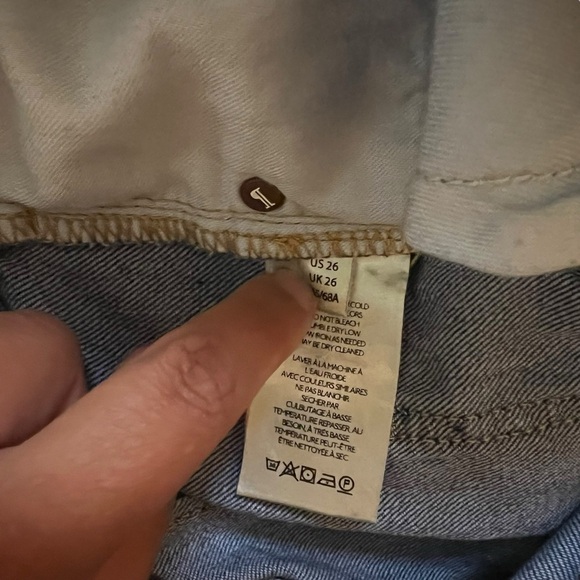 Anthropologie Pilcro Crop High Rise Wide Leg Medium Wash Denim Jeans Women’s 26 - Picture 6 of 15